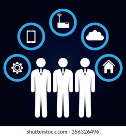 Technology and electronic devices graphic design, vector illustration