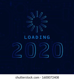 The technology electronic happy new year 2020 background design