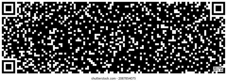 Technology of Electronic QR Code. Abstract Black and White Pattern with Squares. Checkered Spiral and Chessboard Icon. Vector Illustration