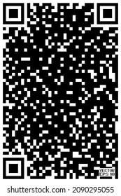 Technology of Electronic QR Code. Abstract Black and White Pattern with Squares. Checkered Spiral and Chessboard Icon. Vector Illustration