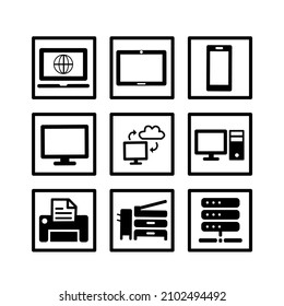 technology and electronics icon set