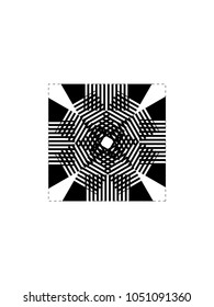 Technology with elements, Black and white geometry shapes square, straight lines, Dashed lines with quirk in framework. isolated on the white background.   
