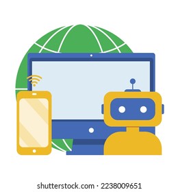 Technology elements. STEAM Education . Science ,Technology, Engineering, Arts, Mathematics. Robotics.