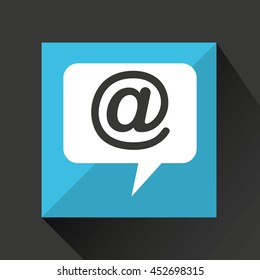 technology email human head icon, vector illustration
