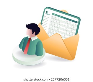 Technology email personal data concept illustration