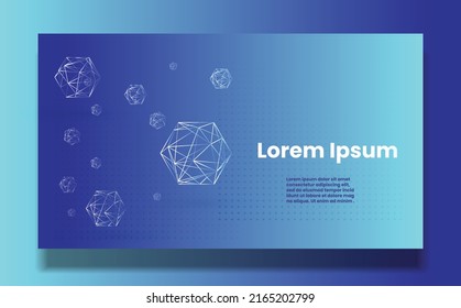 Technology, Engineering, Artificial intelligence, tech background. Digital technology, deep learning and big data concept. Blockchain digital technology 3d vector with lorem ipsum copy space template.