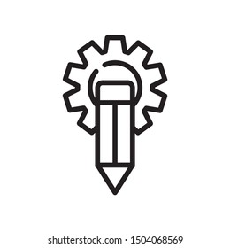 Technology Engineering Education Pen and Gear Vector Icon