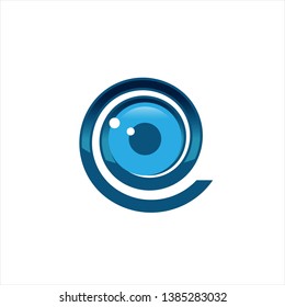 Technology eye orbit web rings logo design. Vector circle ring logo design