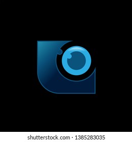 Technology eye orbit web rings logo design. Vector circle ring logo design