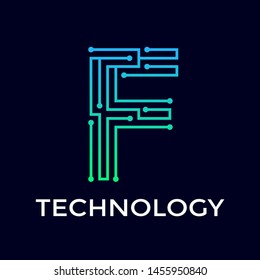 Technology F letter vector logo template. This graphic is suitable for energy, system business.