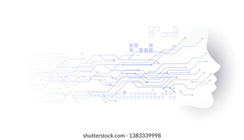 technology face circuit diagram background