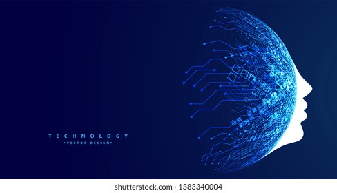 technology face concept futuristic artificial intelligence design