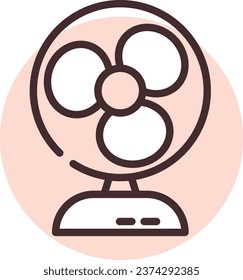 Technology fan, illustration or icon, vector on white background.