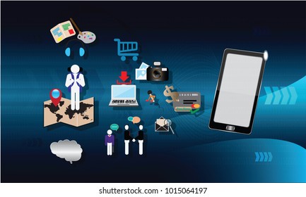 Technology feature in smartphone disruption many things - Vector Illustration
Technology, Internet, Smartphone, Computer, Wireless technology