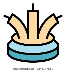 Technology fiber icon outline vector. Optic cable. Internet network color flat