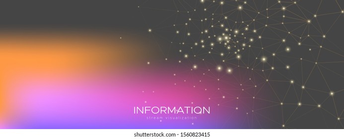 Technology Finance. Cosmic Big Data Visualization. Gray Triangular Pattern. Purple Futuristic Architecture. Technology Network. Big Data Infographic. Dark Futuristic Connection. Technology Graphic.