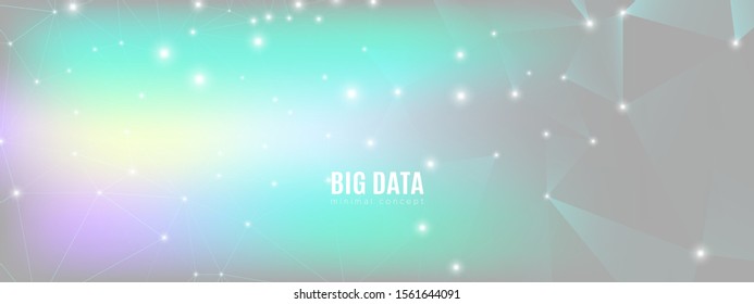 Technology Finance. Magic Big Data Architecture. Polygonal Banner. Cosmic Futuristic Connection. Technology Concept. Big Data Infographic. Gray Futuristic Architecture. Big Data Illustration.