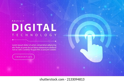 Technology fingerprint scanner security abstract background concept, Digital technology banner pink blue background binary code, abstract tech, Cloud computing, connect to network, illustration vector