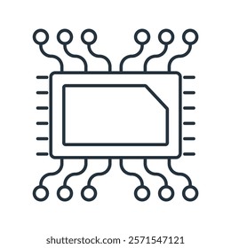 technology flat icons  symbol line elements for infographic web