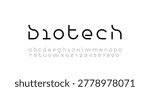 Technology font, digital cyber alphabet, letters A, B, C, D, E, F, G, H, I, J, K, L, M, N, O, P, Q, R, S, T, U, V, W, X, Y, Z and numerals 0, 1, 2, 3, 4, 5, 6, 7, 8, 9 space style