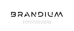 Technology font, digital cyber alphabet made future space style, bold letters A, B, C, D, E, F, G, H, I, J, K, L, M, N, O, P, Q, R, S, T, U, V, W, X, Y, Z and numerals 0, 1, 2, 3, 4, 5, 6, 7, 8, 9
