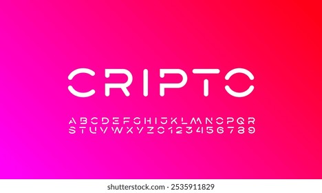 Fuente de Tecnología, ciberalfabeto digital hecho estilo espacial futuro, letras A, B, C, D, E, F, G, H, I, J, K, L, M, N, O, P, Q, R, S, T, U, V, W, X, Y, Z y números 0, 1, 2, 3, 4, 5, 6, 7, 8, 9.