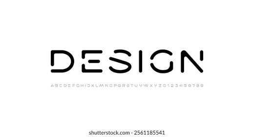 Technology font, digital cyber alphabet made future space style, letters A, B, C, D, E, F, G, H, I, J, K, L, M, N, O, P, Q, R, S, T, U, V, W, X, Y, Z and numerals 0, 1, 2, 3, 4, 5, 6, 7, 8, 9.