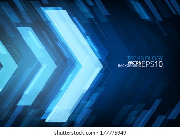 Technology Future Arrows Abstract Vector Background, With Copy Space