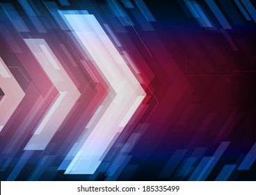 Technology Future Arrows Abstract Vector Background, Moving Forward Concept