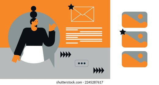 Technology future concept. Vector people flat illustration. Ideal for social media and business presentations, user interface, UX, graphic and web design, apps and interfaces. EPS 10
