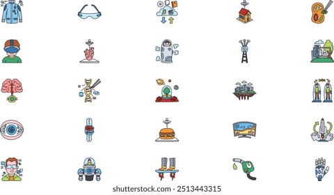 Technology of the future icons High-Quality Vector Icons Collection with Editable Stroke. Ideal for Professional and Creative Projects.