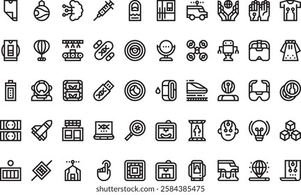 Technology of the future icons High-Quality Vector Icons Collection with Editable Stroke. Ideal for Professional and Creative Projects.