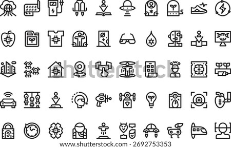 Technology and future innovations icons High-Quality Vector Icons Collection with Editable Stroke. Ideal for Professional and Creative Projects