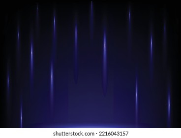 Technology futuristic abstract background. vertical blue lines with glowing light effect on dark blue background for presentation design. gradient Speed lazer line. Motion speed blue vertical lines.