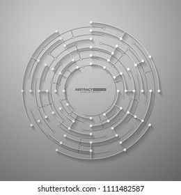 Technology and futuristic abstract background,digital illustration.Vector network and connection concept.Modern connecting dots.