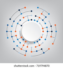 Technology and futuristic abstract background,digital illustration.Vector network and connection concept.Modern connecting dots.