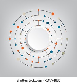 Technology and futuristic abstract background,digital illustration.Vector network and connection concept.Modern connecting dots.