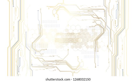 Technology futuristic abstract circuit hardware connection background vector design