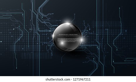Technology futuristic abstract system digital circuit connection background template vector design