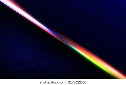 Technology futuristic background striped lines with light effect on blue background. Space for text. Vector illustration.