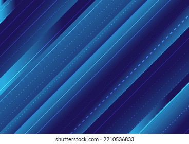 Technology futuristic background striped lines with light effect on blue background. Space for text. Vector illustration. Abstract blue background with diagonal.