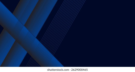 Tecnología futurista fondo líneas rayadas con efecto de luz sobre fondo azul. Espacio para texto
