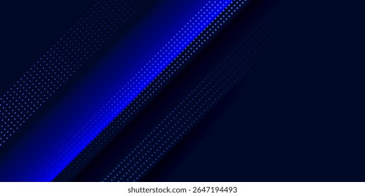 Technology futuristic background striped lines with light effect on blue background. Space for text