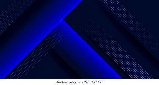 Technology futuristic background striped lines with light effect on blue background. Space for text