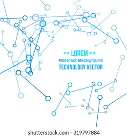 Technology futuristic blue digital molecules background, Vector illustration