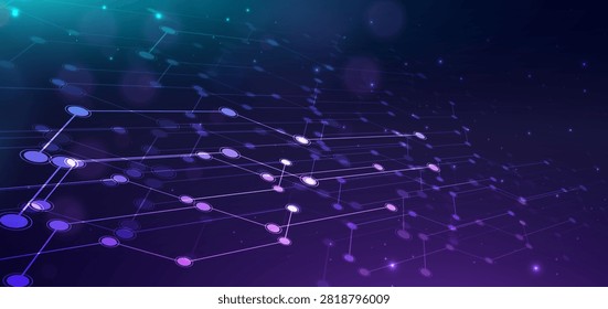 Technology futuristic blue hi tech cyber element on dark blue background. Vector illustration 