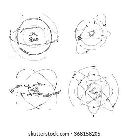 Technology futuristic circle shapes elements. HUD elements. Vector eps10.