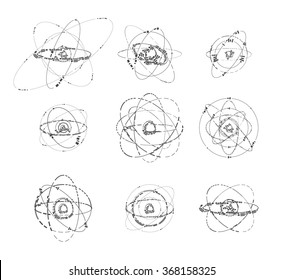 Technology futuristic circle shapes elements. HUD elements. Vector eps10.