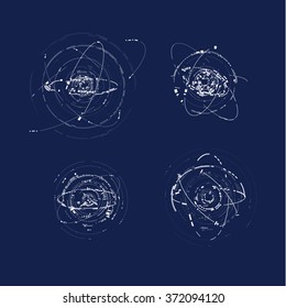 Technology futuristic circle shapes elements. HUD elements. Vector eps10.
