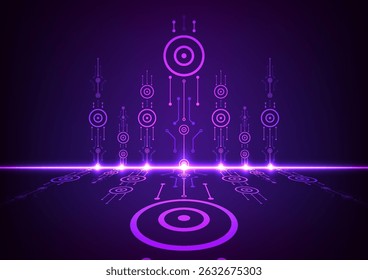 Technology futuristic circuit board background with  robotics, machine learning, data, future, digital, network.